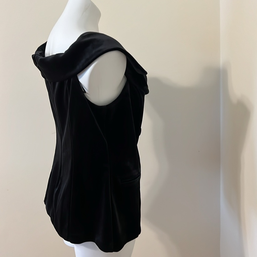 NEW Express Black Velvet off the shoulder faux double breasted vest sizes XS ,L - Picture 6 of 16
